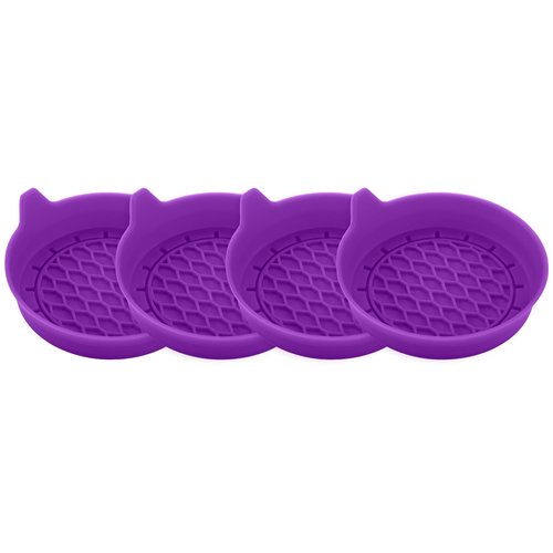 SINGARO Car Cup Holder Coaster, Silicone Cup Holder Insert, Universal Non-Slip Cup Holders, Car Accessories Interior for Women and Man 4 Pack Purple