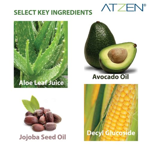 ATZEN Clean Natural Effective Cleansing Milk Facial Cleanser with Aloe and Decyl Glucoside 6.8fl.oz./200ml