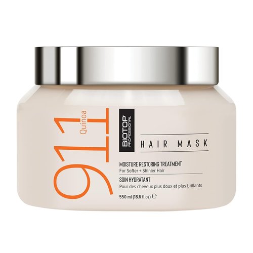 Biotop Professional 911 Quinoa Hair Mask - Repairing Hair Mask Treatment For Dry or Extremely Damaged Strands - Color Safe & Cruelty Free Hair Care - (18.6oz/550ml)