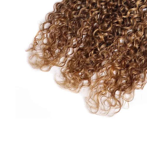 P4/27 Highlight Bundles - 26, 28, 30 inch Human Hair #4 Water Wave & Ombre Blonde & Brown Bundles