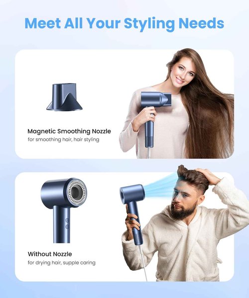 LAMPICK Travel Makeup Mirror with Lights Bundle High-Speed Hairdryer