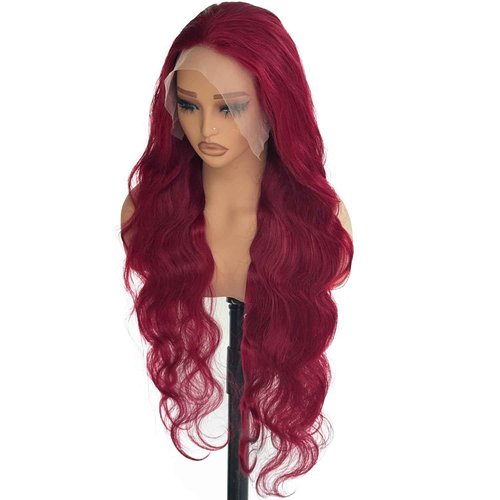Ubetta 99j Burgundy Lace Front Wigs Human Hair,20 Inch Red Burgundy Wig Glueless 13x6 Body Wave Lace Front Wigs Human Hair Pre Plucked 180 Density 99J Red Burgundy HD Lace Frontal Wig for Black Women