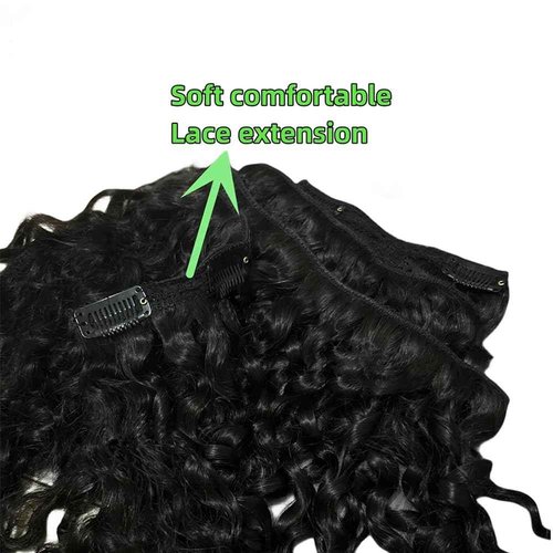 Burmese Curly Clip in Hair Extensions Human Hair 3C4A Lace Clip in Human Hair Extensions 7pcs 120g/set Spirally Curly Classic Clips Ins Real Human Hair Extension Full Head For Black Women 20 Inch
