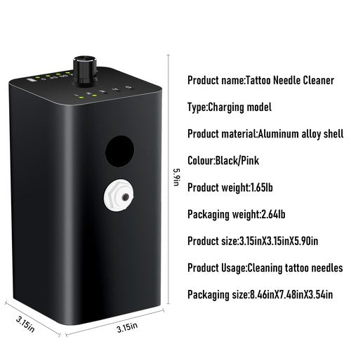 Tattoo Needle Cleaner Ink Washer,Automatic Sensing,Tattoo Cartridge Needles Cleaning Machine,Rinse Tattoo Needle Cartridges Ink,Tattoo Supplies,Suitable for Tattoo Beginners and Artists (PINK)