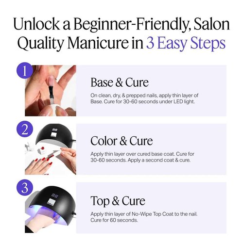 Nailboo Gel Nail Polish Kit with UV Lamp - 4 Forever Glaze Gel Polishes, Acetone Remover, Soak Bowl, Base Coat, 3 Nail Files, No Wipe Top Coat, Glossy, Chip Free Nails at Home