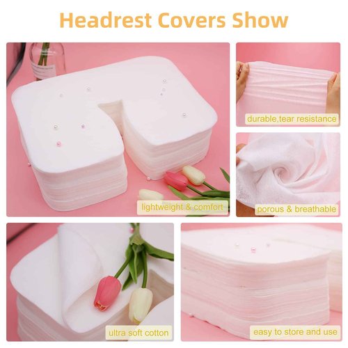 800 count Disposable Face Cradle Covers Non-Sticking Disposable Massage Headrest Covers Ultra Soft Medical-Grade SPA Face Rest Covers Headrest Covers for Massage Table Chairs 14.2" x 10.6" (800Pcs)