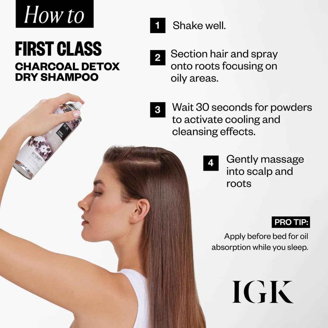 IGK Antisocial Dry Hair Mask + First Class Dry Shampoo Set | Bond Building + Volume + Shine for All Hair Types | 5.0 oz + 6.3 oz | New and Improved Scent
