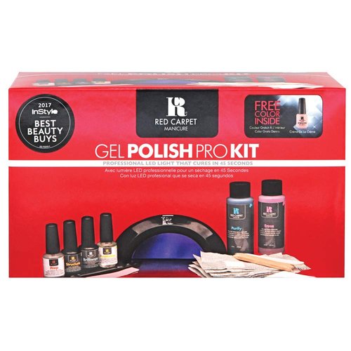 RC Red Carpet Manicure Pro Kit – Complete Gel Nail System with Black Pro LED Light, Long-Lasting, Chip-Resistant Gel Nails Manicure Kit for Healthy, Glossy Nails at Home.