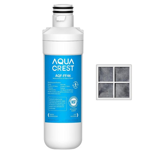 AQUA CREST LT1000PC ADQ747935 Refrigerator Water Filter and Air Filter, Replacement for LG® LT1000P®/PC/PCS, LMXS28626S, LFXS26973S, MDJ64844601, ADQ74793501, ADQ74793502 and LT120F®