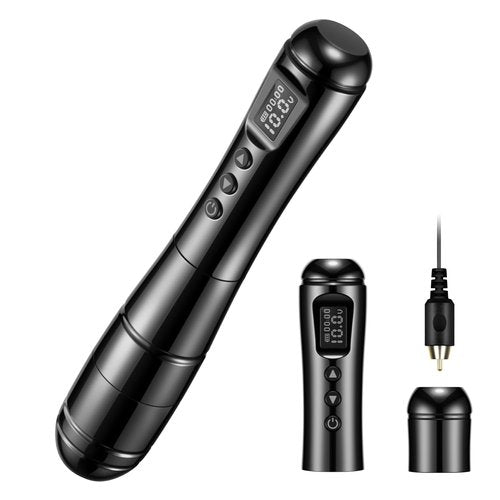 DKLAB Alioth Wireless Permanet Makeup Tattoo Pen Machine Kit Rotary Tattoo Gun with 2x Batteries Power Supply Lightweight Multi Functional Set for Professional Artists Permanent Makeup (Black)
