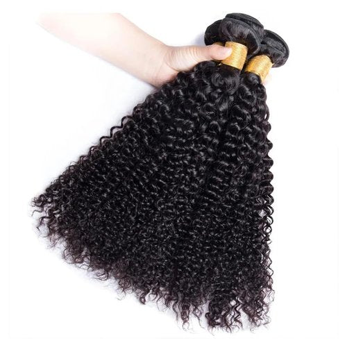 Kinky Curly Bundles Afro Kinky-Curly Human Hair Bundles 20 22 24 Inch Natural Black Look Unprocessed Remy Hair Extensions Salon Quality Soft And Healthy 3Pcs/Set