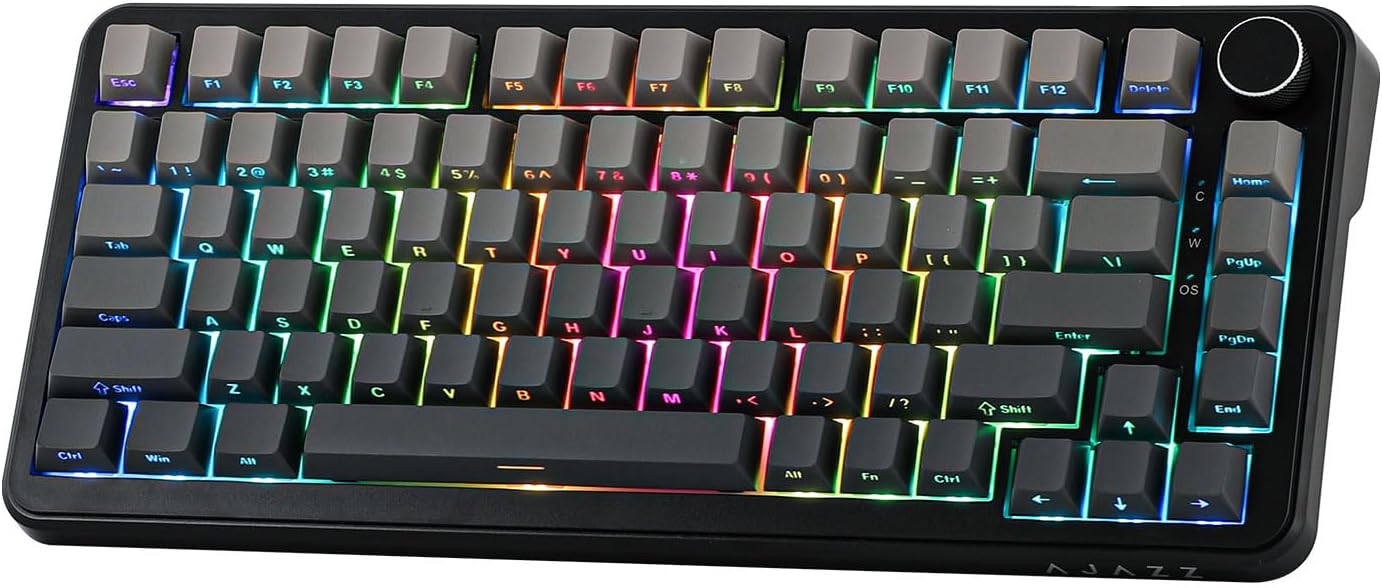 AJAZZ AK820 MAX HE Hall Effect Magnetic Gaming Keyboard, Adjustable Actuation, 8KHz Polling Rate, Wired Rapid Fast Keyboard, Creamy Gasket, RGB Backlight, NKRO for Win/Mac (White)