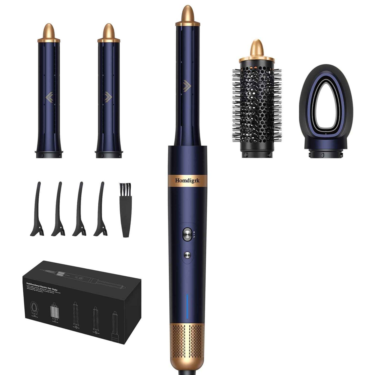 4-in-1 Hot Air Hair Styler & Hair Dryer Brush - 110,000RPM High Speed Ionic Blow Dryer for Fast Drying, Curling & Straightening - Suitable for Straight, Wavy, Curly, Coily Hair - No Heat Damage