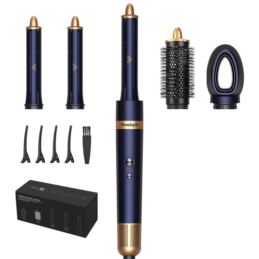 4-in-1 Hot Air Hair Styler & Hair Dryer Brush - 110,000RPM High Speed Ionic Blow Dryer for Fast Drying, Curling & Straightening - Suitable for Straight, Wavy, Curly, Coily Hair - No Heat Damage