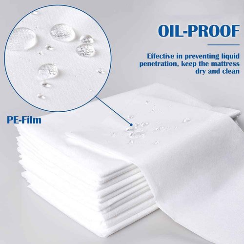 Disposable Bed Sheets 100 Pcs Waterproof Bed Cover for SPA Tattoo Massage Table Hotels Non Woven Fabric 31" x 78"White