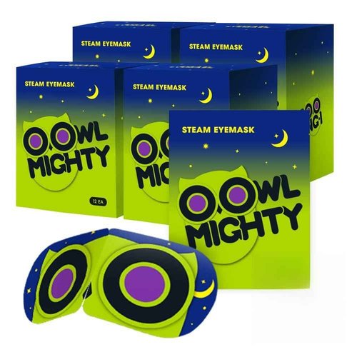 OOwl Mighty Steam Eye Mask, 48 Pack Disposable Self-Heating Warm Compress for Dry Eyes, Puffy Eyes, and Fatigue Relief, Unscented Heated Sleep Mask for Travel, Spa, Home & Gifts for Women & Men