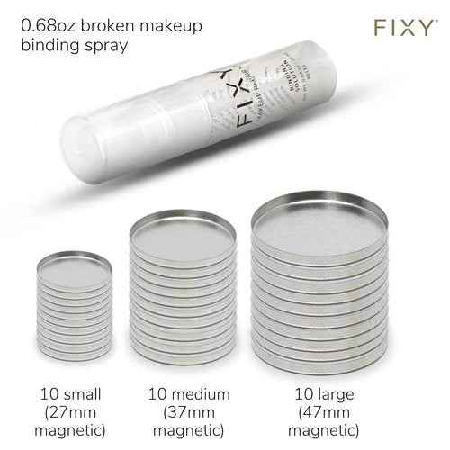 FIXY Repair Kit Repressing tool for Eyeshadow, Blush, & Highligher + Ultimate Refill with 30 pans and FIXY Binder