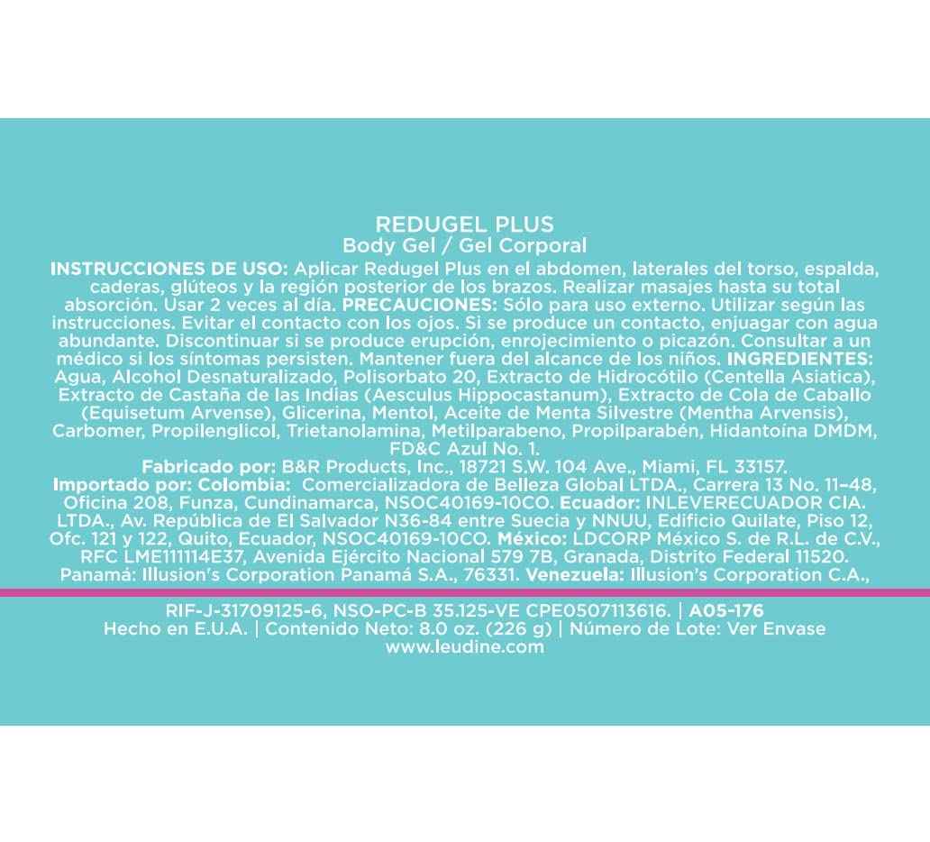 L’EUDINE Redugel Plus Skin Tightening Cream – Pack of 3 – 8oz Anti Cellulite Cream with Mint Oil, Field Horsetail, Marine Algae, Maca Extract – Powerful Non-Greasy Formula – Firming and Toned Skin