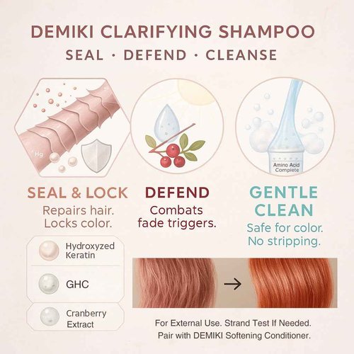 DEMIKI Shampoo for Women,Japanese Shampoo for Oily Hair, Keratin Care,Organic Rose Scent, Pink, Moisturizing, Volumizing Hair Care, Anti Dandruff, Sulfate Free & Paraben Free, 450ml,16oz*2
