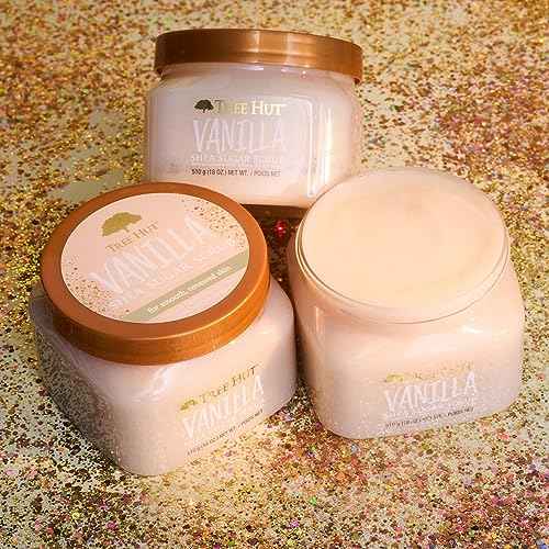 Tree Hut Shea Sugar Scrub, Exfoliating Body Scrub Removes Dead, Dry Skin for a Soft & Hydrated Feel, Nourishing Essential Body Care, 18 fl oz.