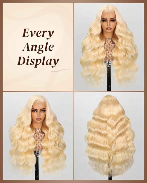 Arabella 5X6 613 Lace Front Wig Human Hair 613 Glueless Wigs Human Hair 240% Density 613 Human Hair Wig Pre Cut Lace and Pre Plucked (18inch, 613 6X5 Body Wave Wig)