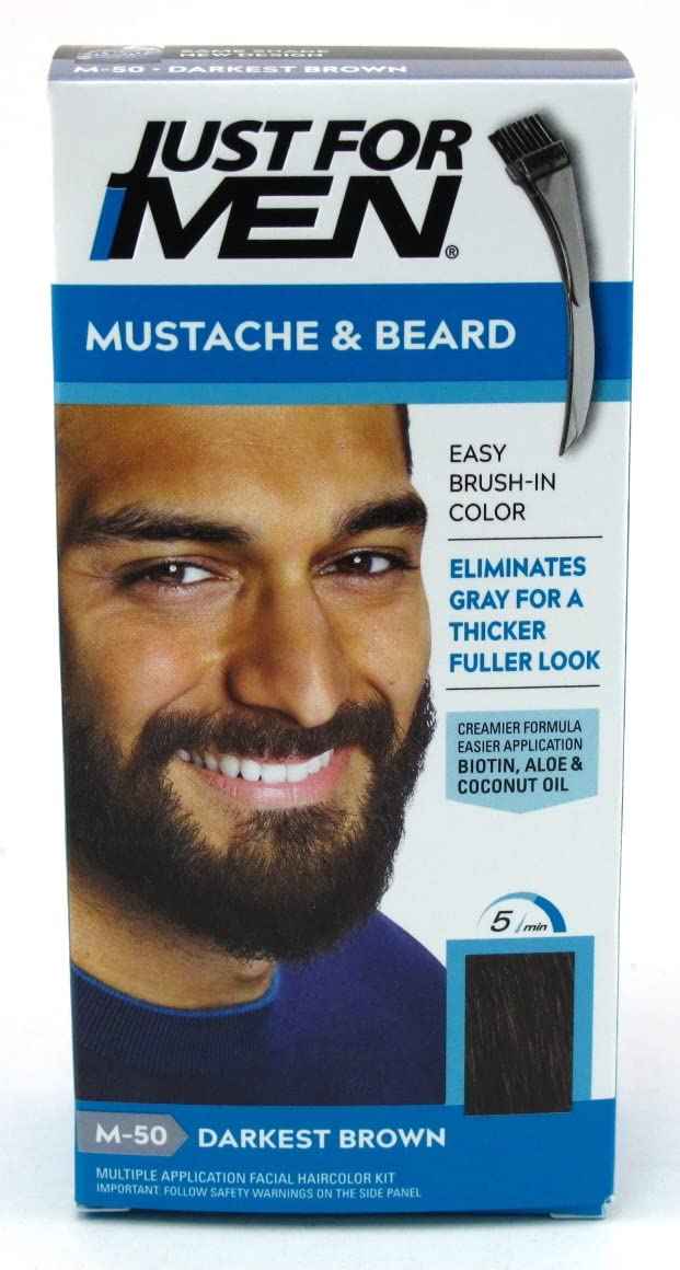 Just for Men Mustache & Beard #M-50 Darkest Brown Color Gel (Case of 6)