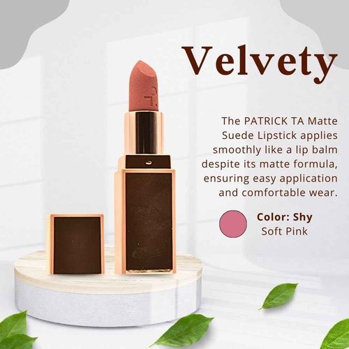 PATRICK TA Matte Suede Lipstick - Shy - Soft Pink