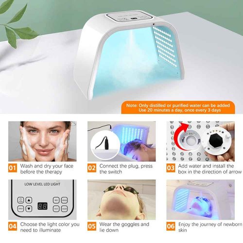 7 Color LED Light For Face Red Light Beauty Machine with Spray LED PDT Light Professional Facial Skin Care Machine For Home And Spa Use