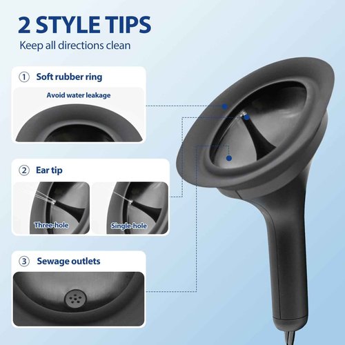 Kilahanos Electric Ear Wax Removal Kit with Separable Large Water Tank, Ear Irrigation Flushing System with Ear Cleaning Headphones, Safe and Effective Water Ear Cleaner Earwax Removal, Black