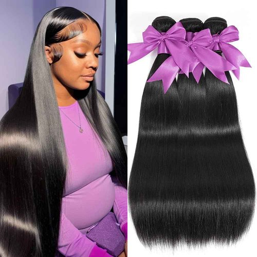 QIYING 12A Human Hair Bundles 18 20 22 Inch Straight Human Hair 100% Unprocessed Brazilian Virgin Weave Hair 3 Bundles Deals