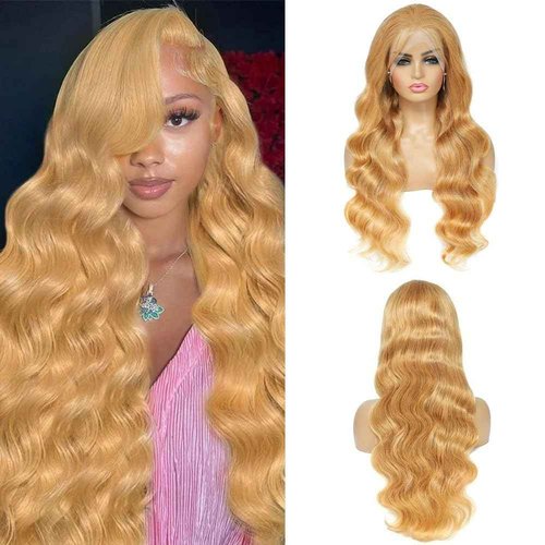 Honey Blonde Wig Human Hair 200 Density 13x4 HD Lace Front Wigs Human Hair Pre Plucked Body Wave Honey Blonde Wig Human Hair 27# Colored Glueless Wigs 16 Inch