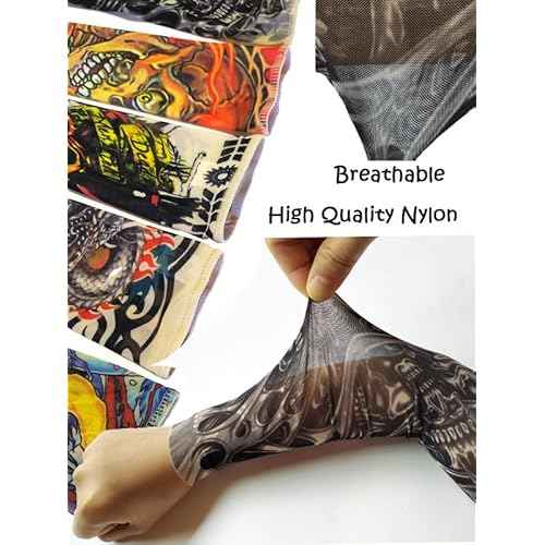5 Pairs Fake Tattoo Arm Sleeves for Kids Boys Girls Temporary UV Protection Tattoo Arts Sleeve Sets