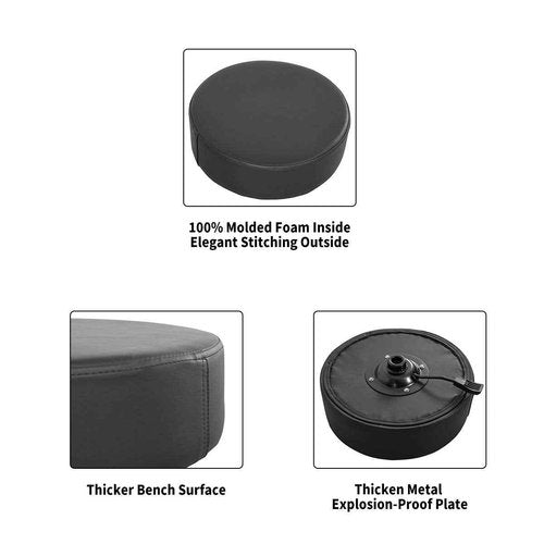 Lilfurni Comfy Memory Foam Heavy Duty Rolling Stool,Adjustable Chair with Wheels for Doctor,Shop,Nail Tech,Potters,Medical,Massage,Artist,Tattoo,Studio,Office,Pedicure(Black)