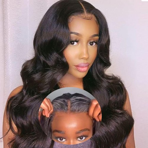 Atilck Wear and Go Glueless Wig - Body Wave Lace Front Human Hair Wigs for Black Women - Pre Plucked and Pre Cut 4x4 Lace Closure - No Glue Needed for Beginners (22 Inch)