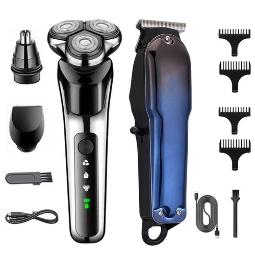 Electric Shaver for Men Electric Razor and Hair Clipper Trimmer for Men Rechargeable Shavers with Nose Trimmer Sideburns.
