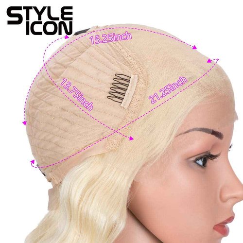 Style Icon Easy-360 Lace Wigs 13x6 Free Part Lace Frontal Wigs 32” Long Water Wave Wig Synthetic Wig (32 Inch, 613)