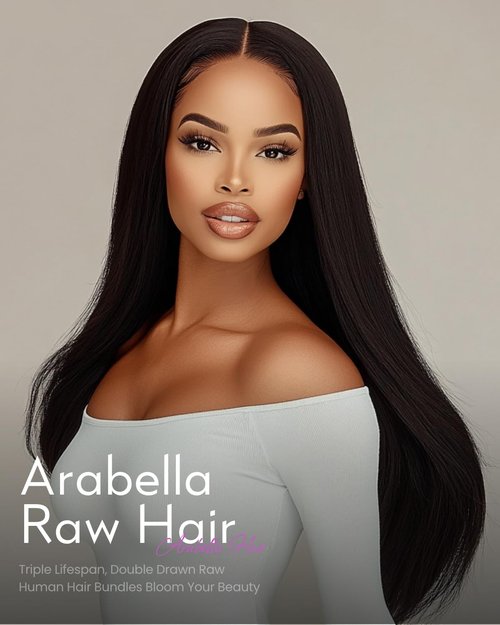 Arabella 15A Raw Straight Bundles Human Hair Natural Black Hair Bundles 100% Raw Vietnamese Human Hair,Three Times the Lifespan 20 Inch