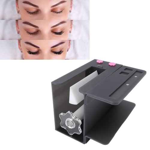 Eyelash Flowering Machine, 6.89in False Eyelash Separator with 10 Eyelash Glue Cups, Professional Portable Acrylic Gift for Women Practical Lash Fan Maker Root Splitter (Black)