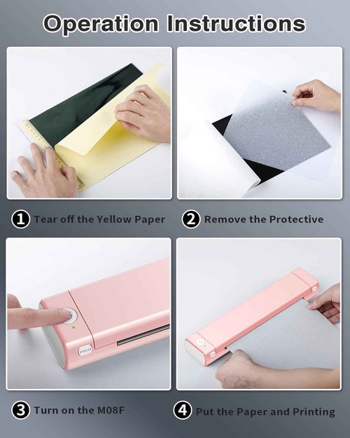 Phomemo M08F Bluetooth Tattoo Stencil Printer with Storage Case & 10pcs Tattoo Transfer Paper, Thermal Transfer Printer Machine for Artists & Beginners, Compatible with Tablet, Phone & Computer