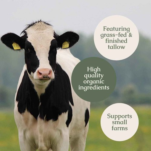 Hearth and Homestead: Handmade Wild Bloom Bio-Active Tallow Face Balm/Cream with Blue Tansy - Hydrate, Nourish, and Protect Skin - .7 oz