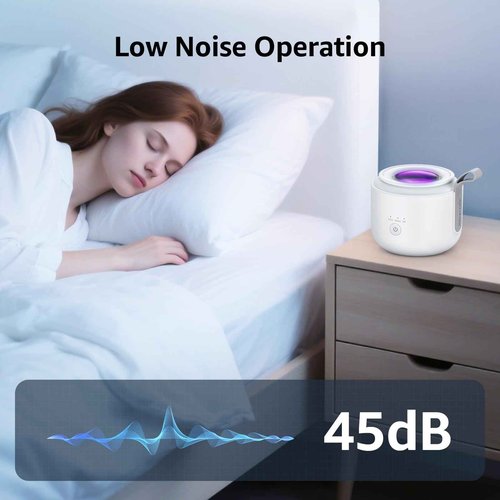 Guyyr Ultrasonic Retainer Cleaner Machine: 48kHz Rechargeable Cordless Denture Cleaner - Waterproof Ultrasonic Jewelry Cleaner - 200ML Dental Cleaning Pod for Mouth Guard, Aligner, White