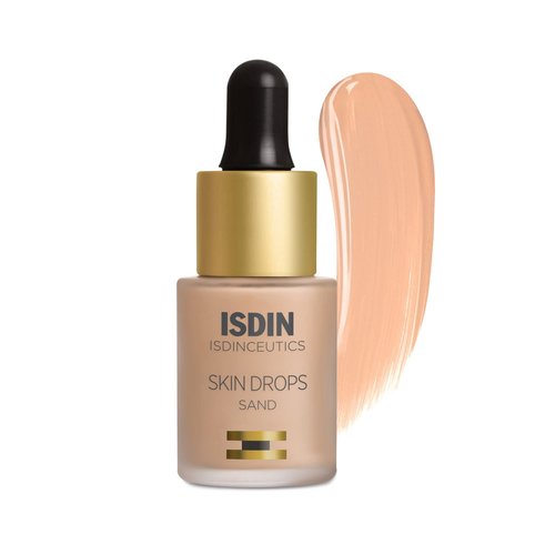 Isdinceutics Skin Drops Sand - Ultralight 12 Hour Foundation Drops in the Shade Sand, Full Coverage Liquid Makeup and Primer, 0.5 FL OZ