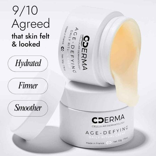 Cellular Dermatology CDERMA Anti-Aging Face Cream Fights Wrinkles, Firming & Hydrating Moisturizer with Dual Hylauronic Acid For Dry Skin, Sensitive Skin, Aging Skin Made in France, 1.76 fl oz