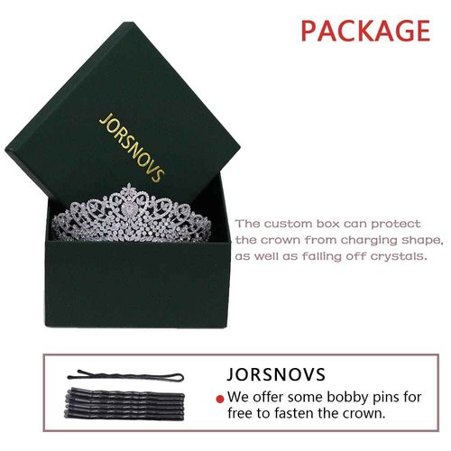 Jorsnovs Wedding Crowns for Bride Cubic Zirconia Tiaras Bridal Diamond Headpieces Corona De Novia Quinceanera Zircon Headband