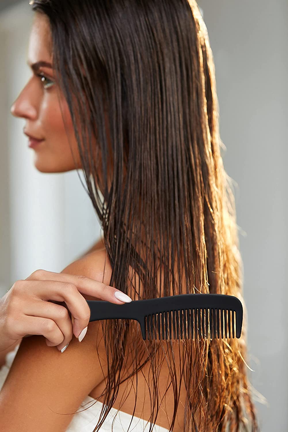 HQSLsund 500 pcs Combs PP Plastic Material, Individually Wrapped Bulk Combs For Homeless, Women, Kids, Hotel, Airbnb, Shelter, Charity (Black, 500)