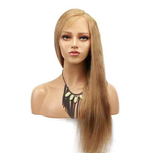 Dreambeauty #18 Blonde Color Lace Front Human Hair Wig for Women Brazilian Remy Glueless Full Lace Human Hair Wig with Baby Hair Pre-Plucked Natural Hairline (20 Inch, 13x6 Lace Front 150% Density)
