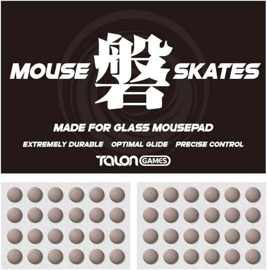 48 Dot Mouse Skates Universal for Glass Mousepads, 6mm, High Durability, Lasting Performance, Low Noise, Curved Edge, Speed & Control (磐 Series, Khaki)