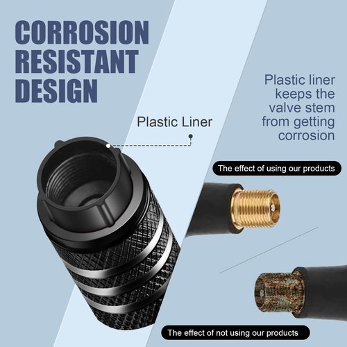 Tire Valve Stem Caps Cover - (5 Pack) Tire Air Caps Metal with Plastic Liner Corrosion Resistant Leak-Proof Dog Paw Print for Car Truck Motorcycle Bike Black