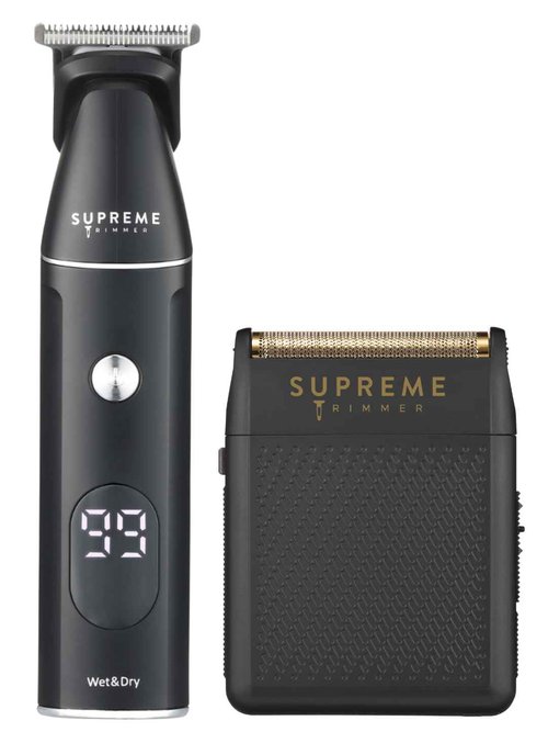 Supreme Trimmer Multigroomer SMG3030 + Solo Foil Shaver Kit | Wet/Dry 14PC Kit All-in-one Nose, Ear, Head & Face Precision Beard Trimmer | Pocket Shaver for Barbers & at Home Use