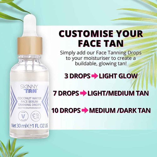 Skinny Tan Coconut Water Self Tanning Kit | 30ml Face Serum Tanning Drops | 5.07 Oz. Hydating Tanning Mist | Moisturizing Natural Glow Help Reduce Fine Lines & Wrinkles | Customize Your Complexion